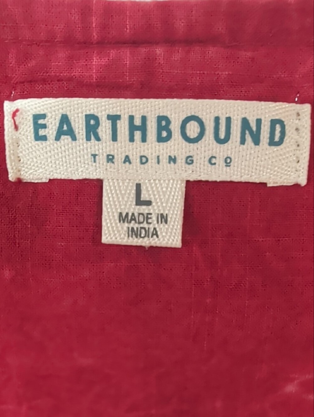 EARTHBOUND Crimson Eyelet Cotton Button-Front Vest Size L - Picture 2 of 6